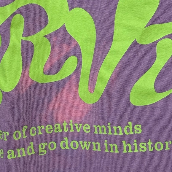 Retro New Nerve Purple Neon Green High End Pocket T-Shirt Men’s L H&M - Picture 3 of 6